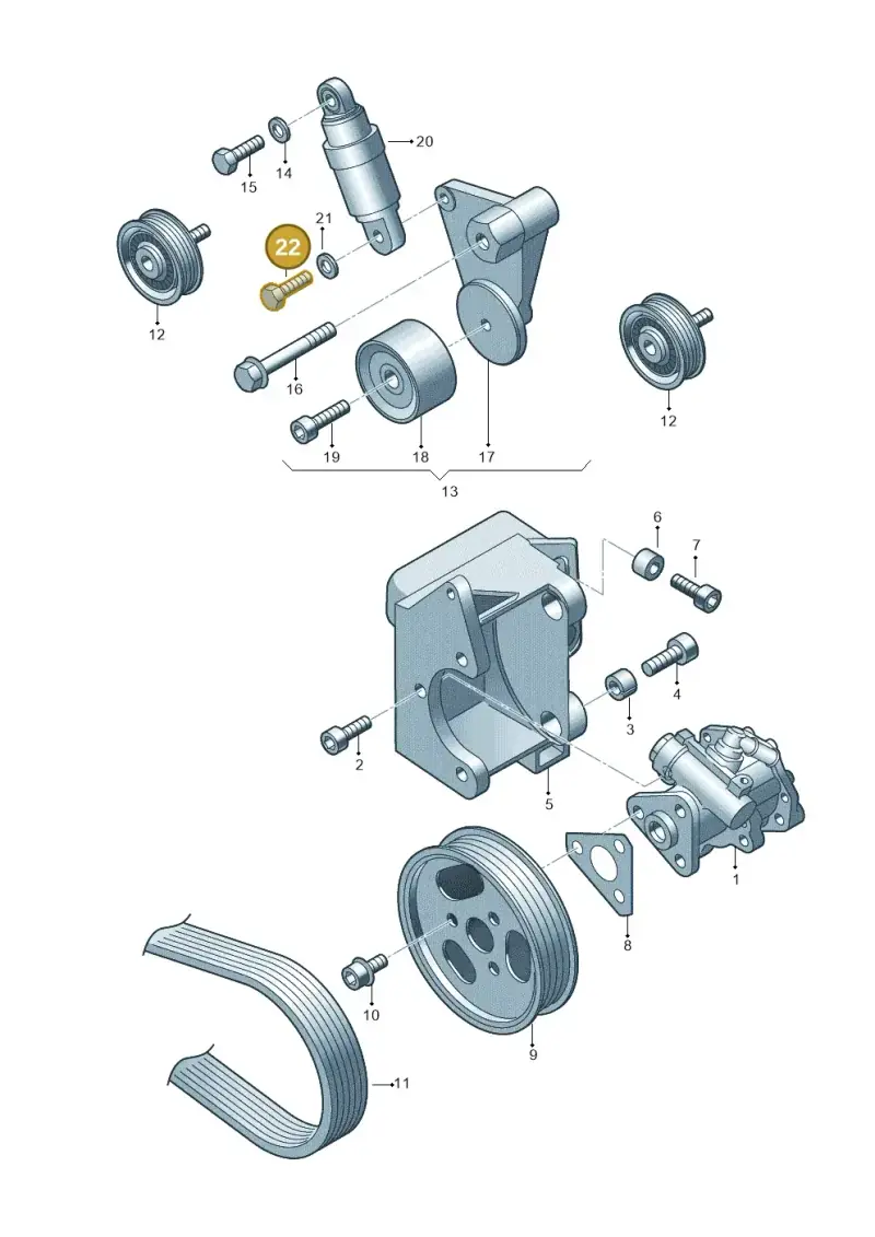 N0195036 — Volkswagen Phaeton 4motion (2010-2016) diagram 195145500, position 22