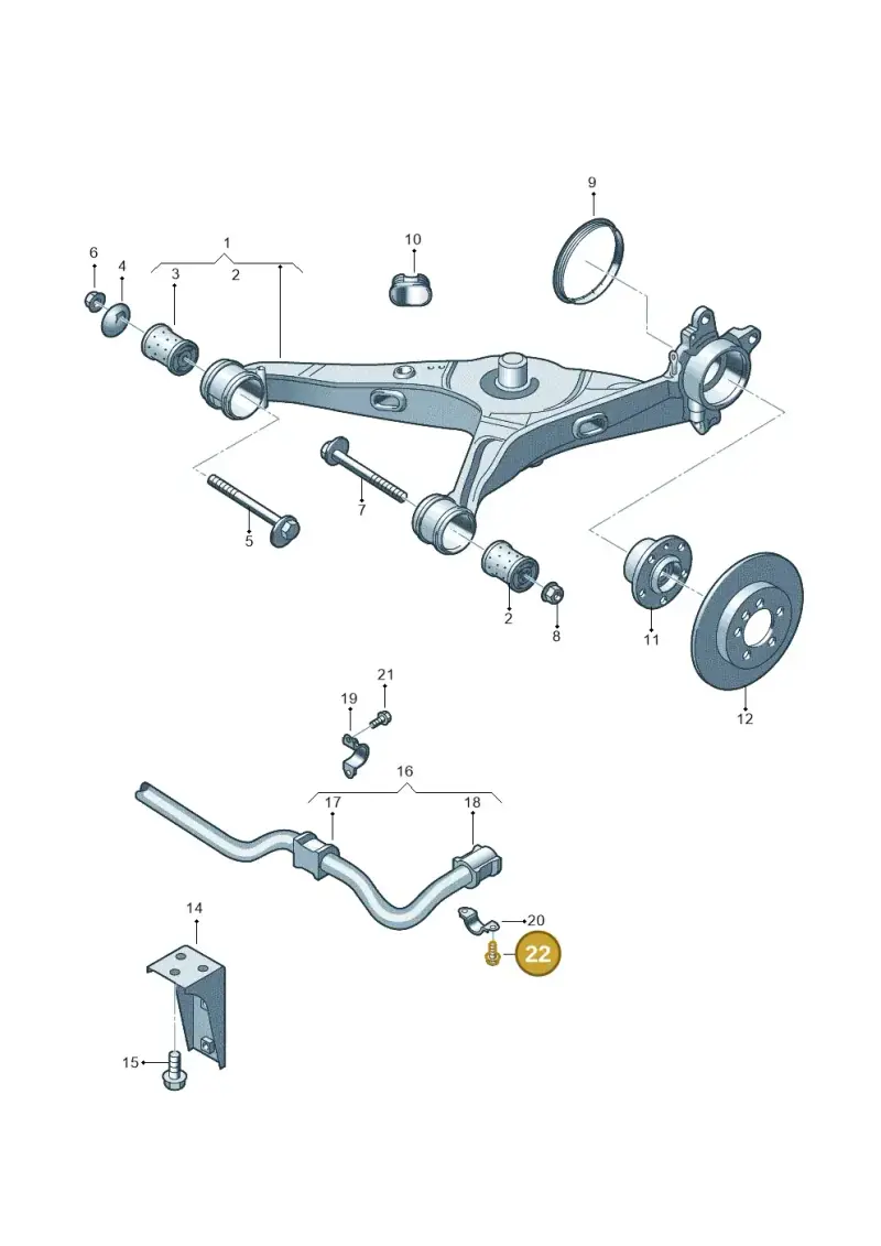 N0195268 — Volkswagen Caravelle (2015-2019) diagram 410501150, position 22
