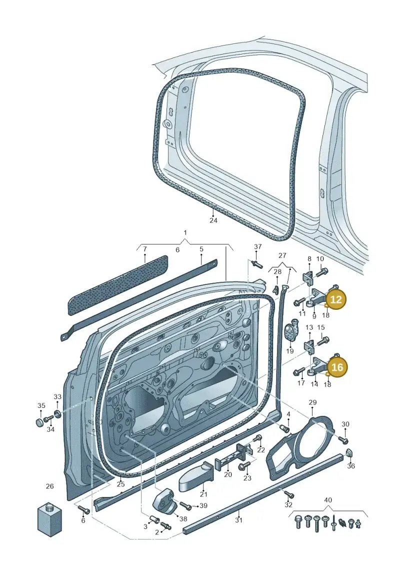 N01953010 — Audi A8 (2017-2025) diagram 838831100, position 12+16