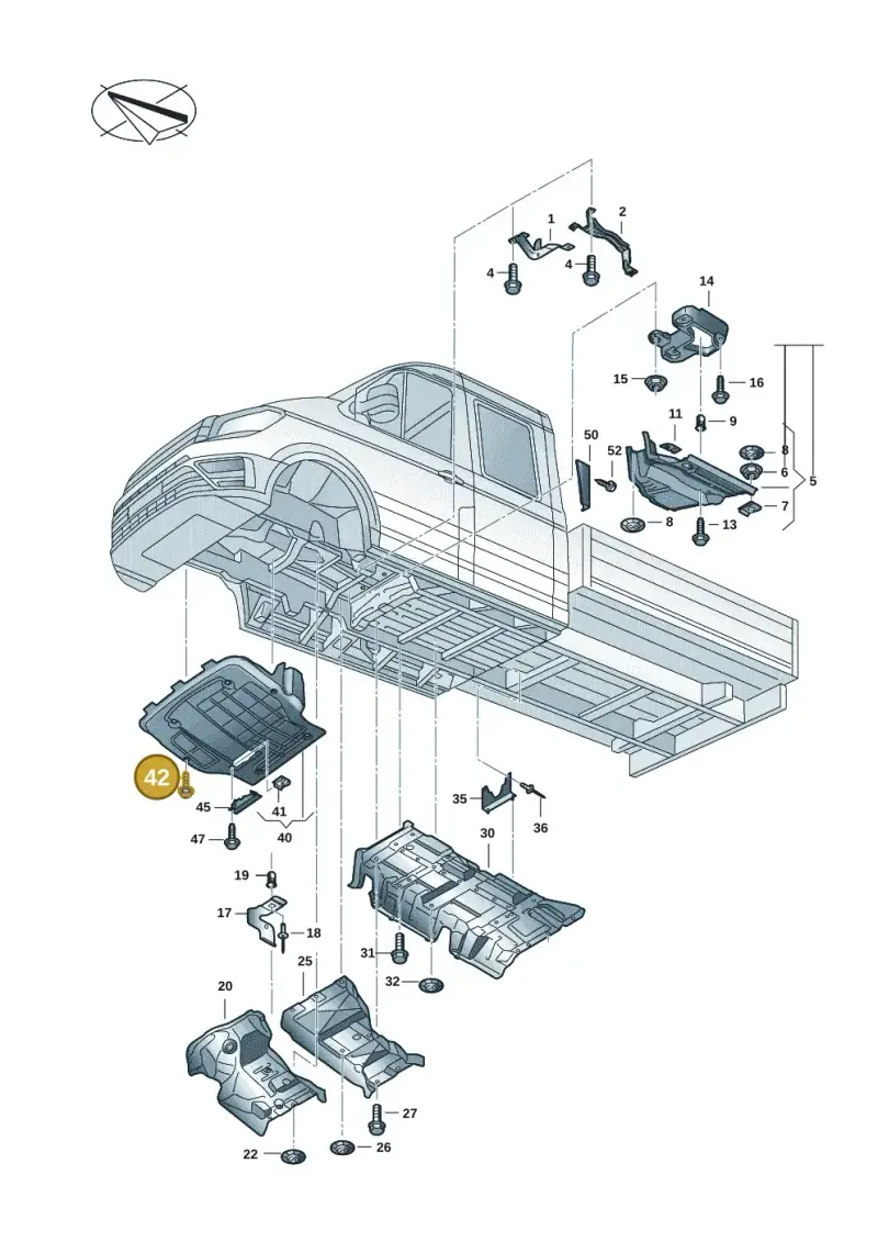 N0195306 — Volkswagen Single-cab transp. (2019-2024) diagram 7fp825000, position 42