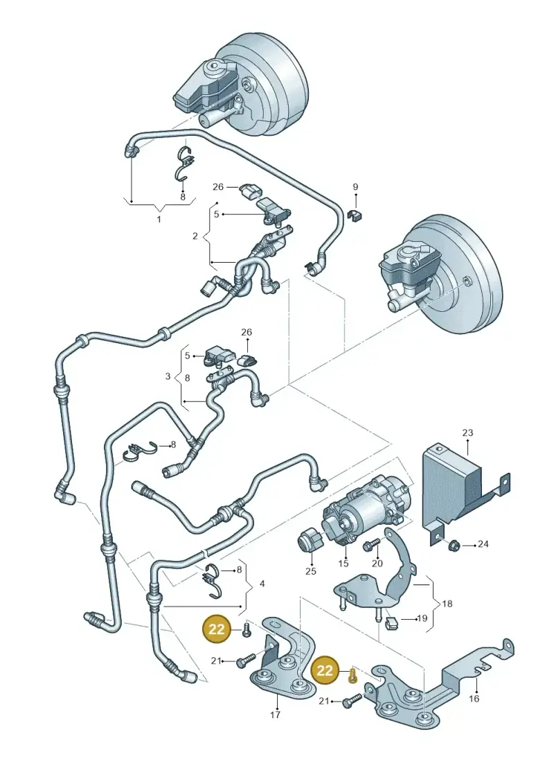 N01953310 — Volkswagen Jetta 1.6 (2014-2018) diagram 412611800, position 22