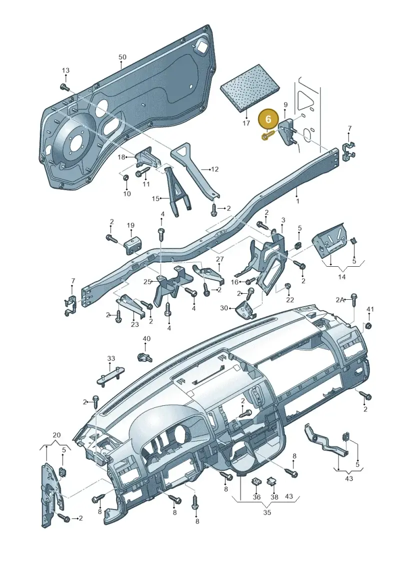N0197006 — Volkswagen Transp. caravelle (2008-2009) diagram 410857000, position 6
