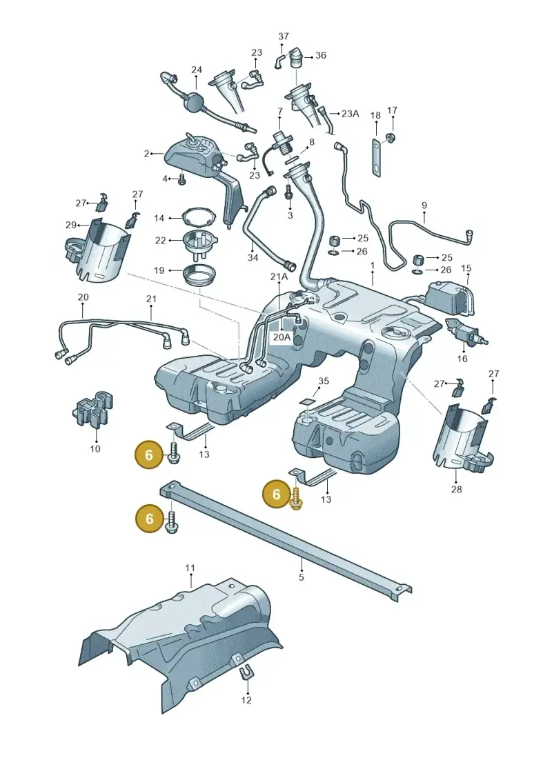 N0197006 — Volkswagen Phaeton 4motion (2010-2016) diagram 710201050, position 6