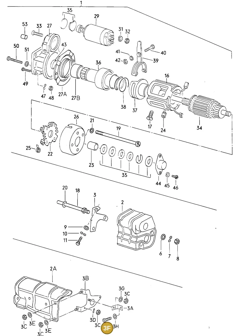 N0199261 — Volkswagen Jetta (1989-1991) diagram 014212000, position 3F