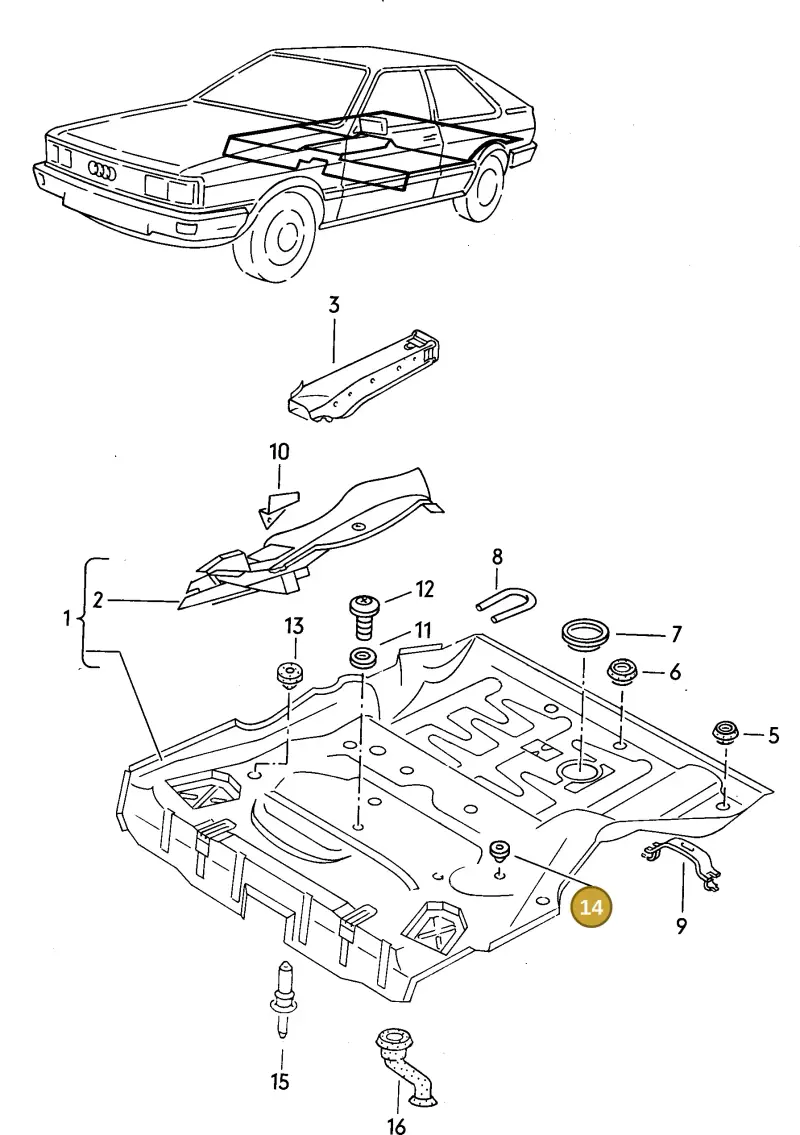 N0200223 — Audi COUPE/2           88 (1987-1987) diagram 008084000, position 14