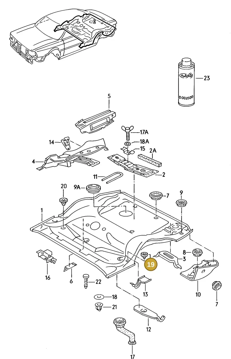 N0200223 — Audi 80/90 (1989-1991) diagram 071076000, position 19