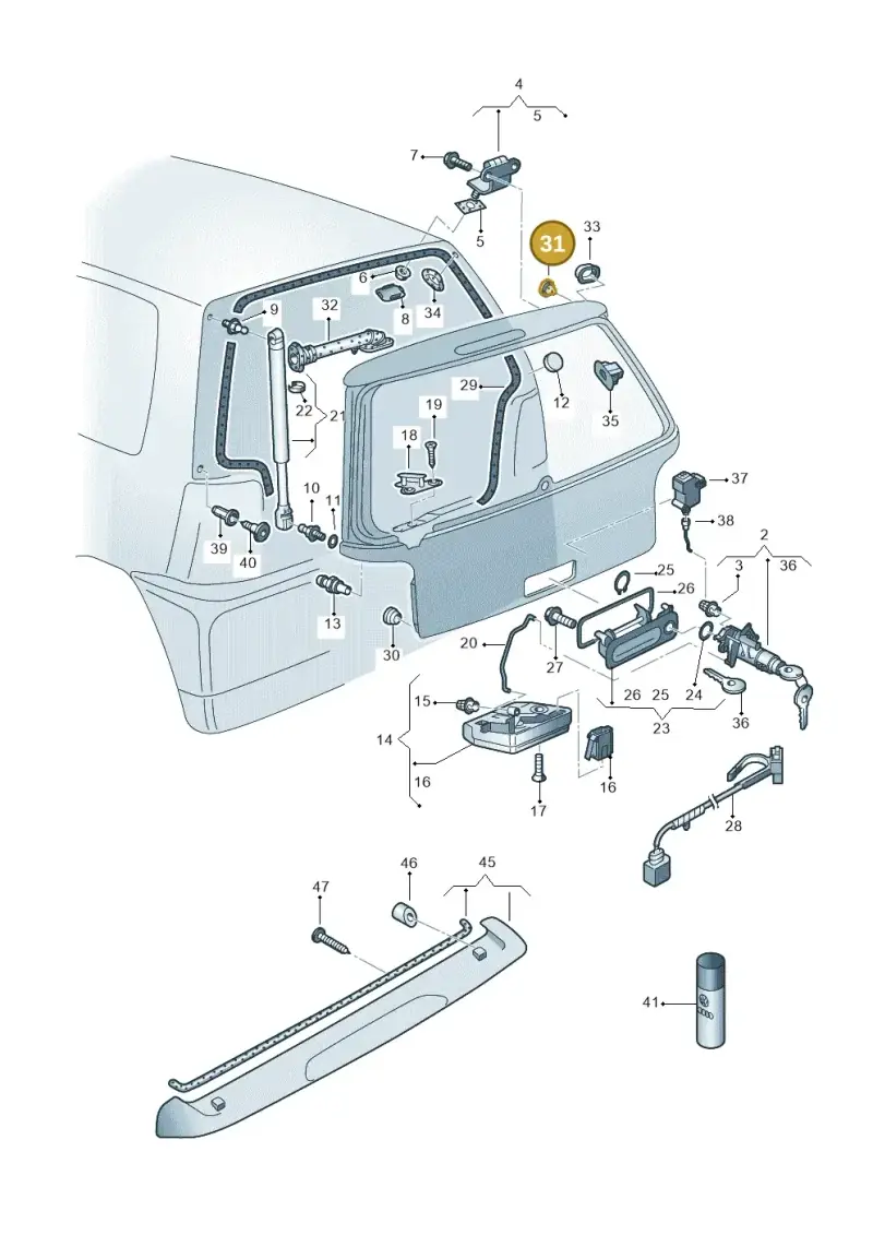 N0200223 — Volkswagen LUPO/3L TDI (2003-2005) diagram 231827200, position 31