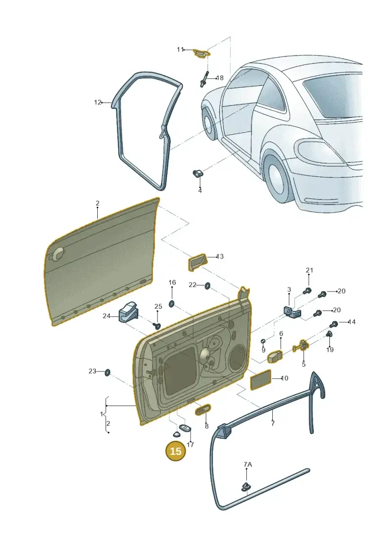 N0200241 — Volkswagen Beetle (2016-2019) diagram 801831000, position 15