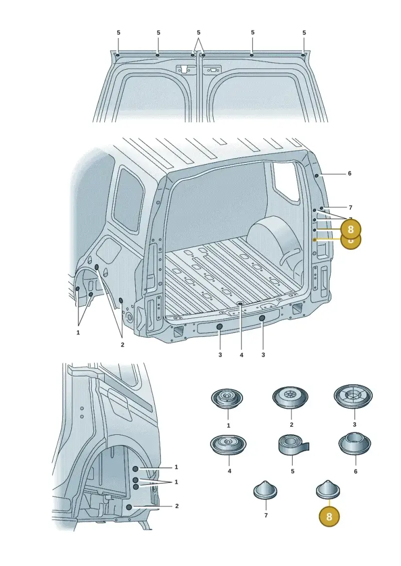 N0200251 — Volkswagen Caddy Maxi Kombi (2020-2024) diagram 2ka803036, position 8