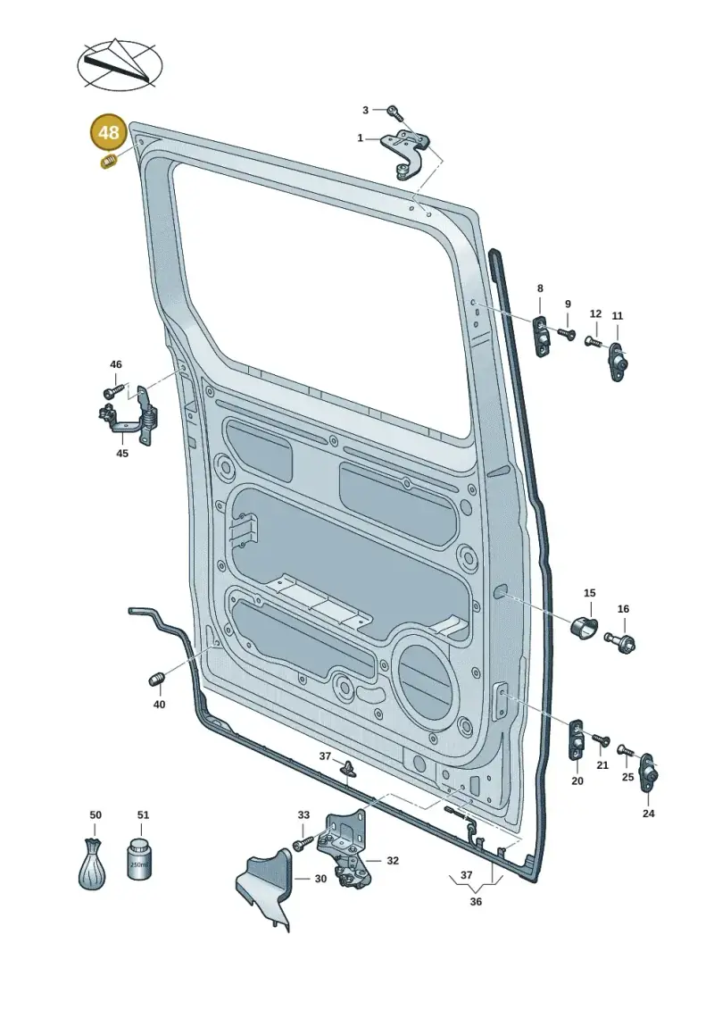N0200251 — Volkswagen Multivan (2021-) diagram 7t0843200, position 48