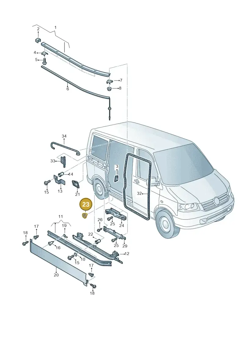 N0200271 — Volkswagen Transp. caravelle (2011-2015) diagram 410843500, position 23