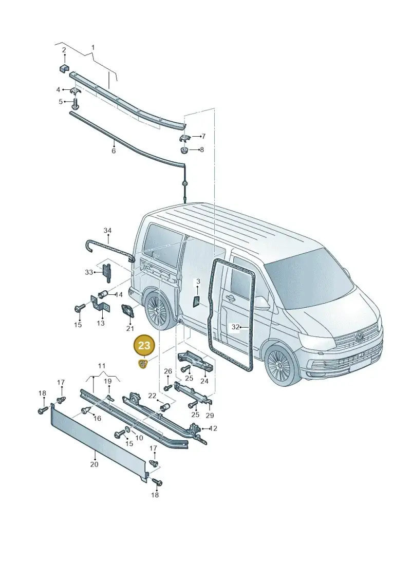 N0200271 — Volkswagen Caravelle (2019-2024) diagram 861843500, position 23