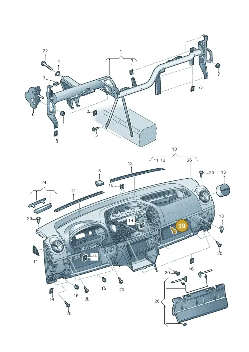 N0200321 — Volkswagen Amarok twin cab (2012-2016) diagram 683857000, position 19