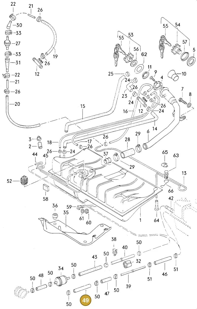 N0201505 — Volkswagen Scirocco (1976-1978) diagram 001019000, position 49