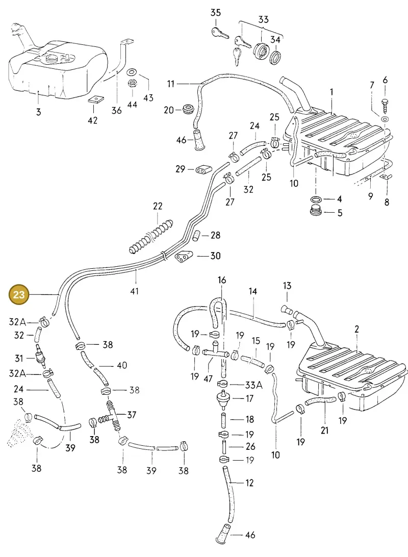N0201505 — Audi Fox (1976-1978) diagram 016027000, position 23