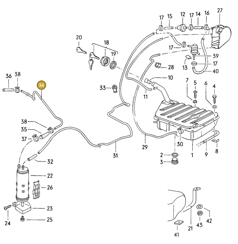 N0201505 — Audi Fox (1976-1978) diagram 016027100, position 34