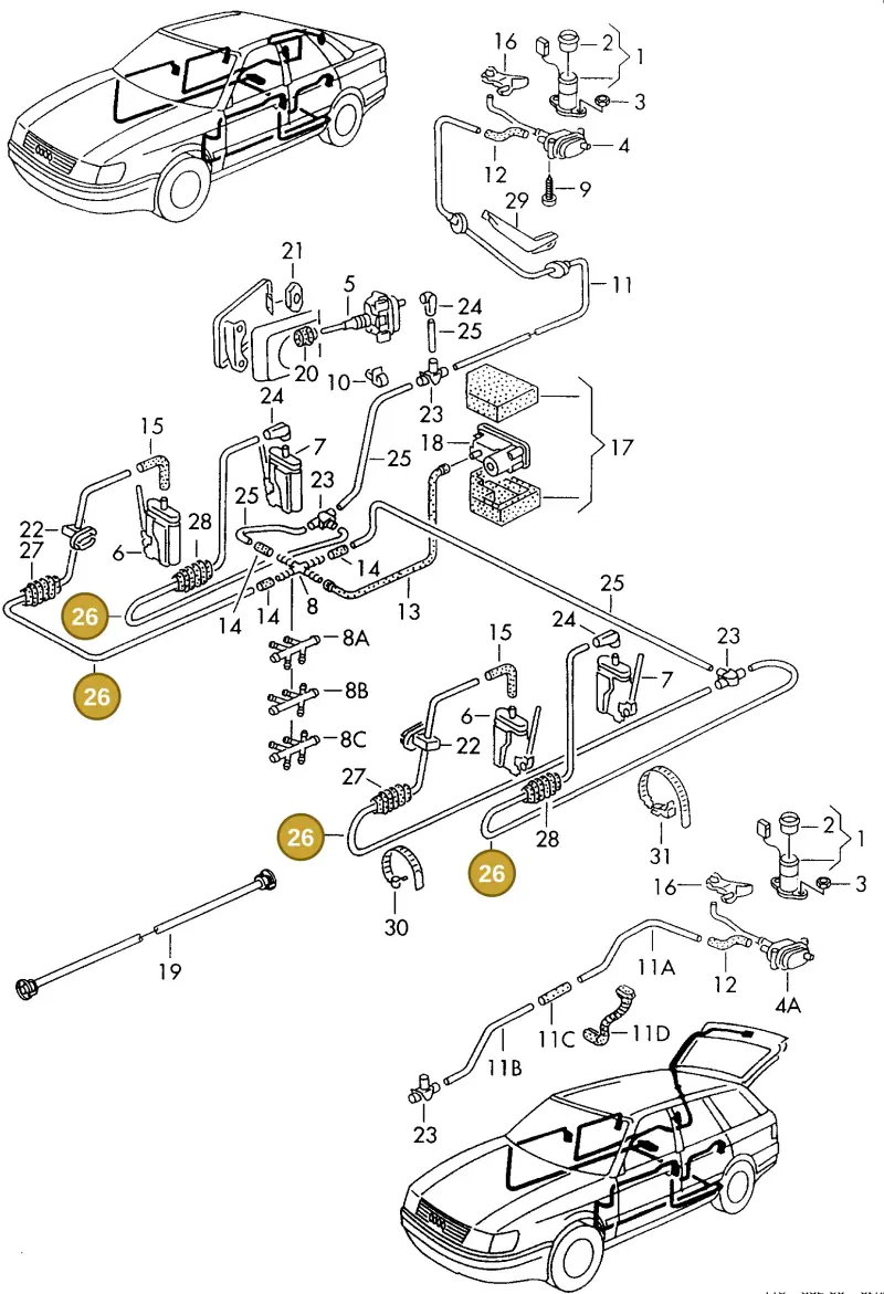 N0201505 — Audi S6 plus qu.       97 (1996-1997) diagram 118862000, position 26