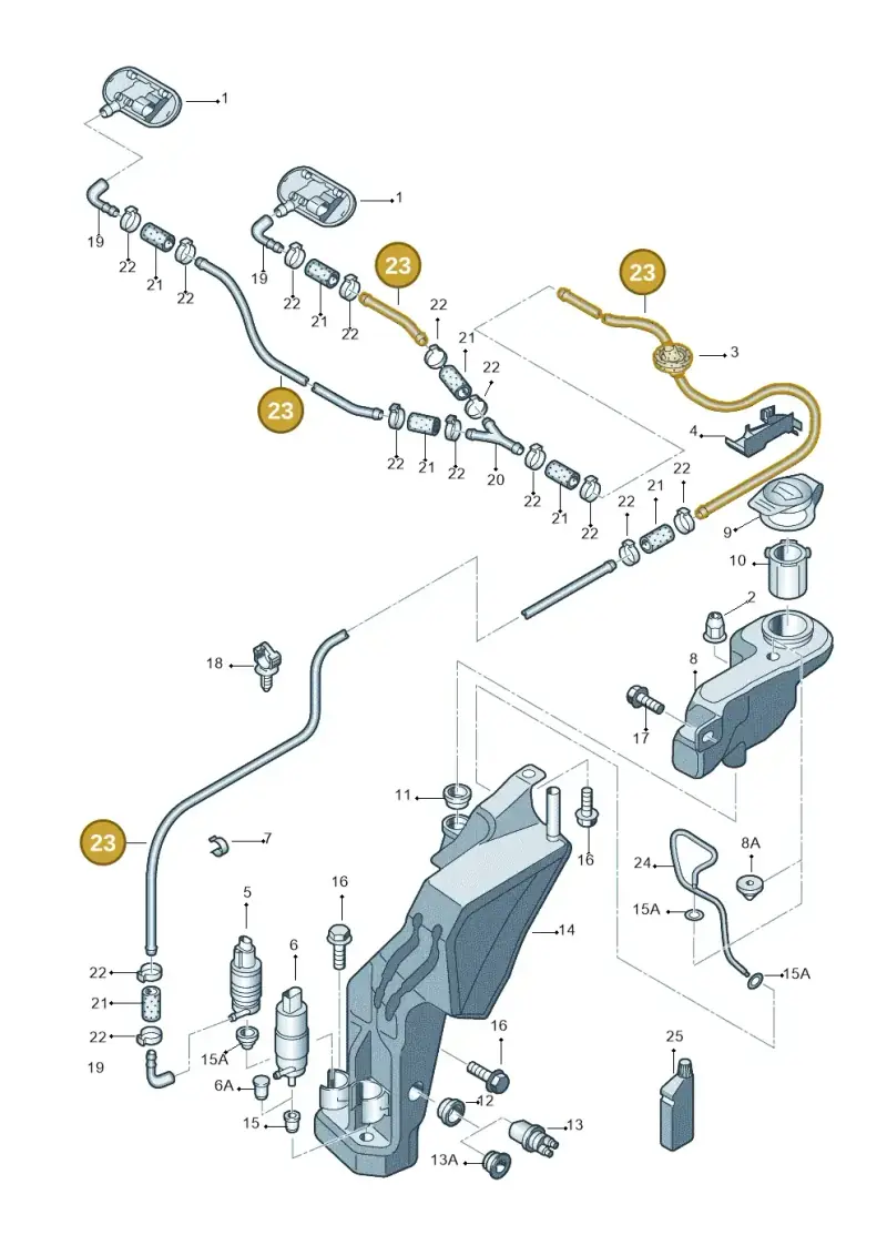 N0201505 — Audi RS4 Cabrio qu.    08> (2007-) diagram 249955100, position 23