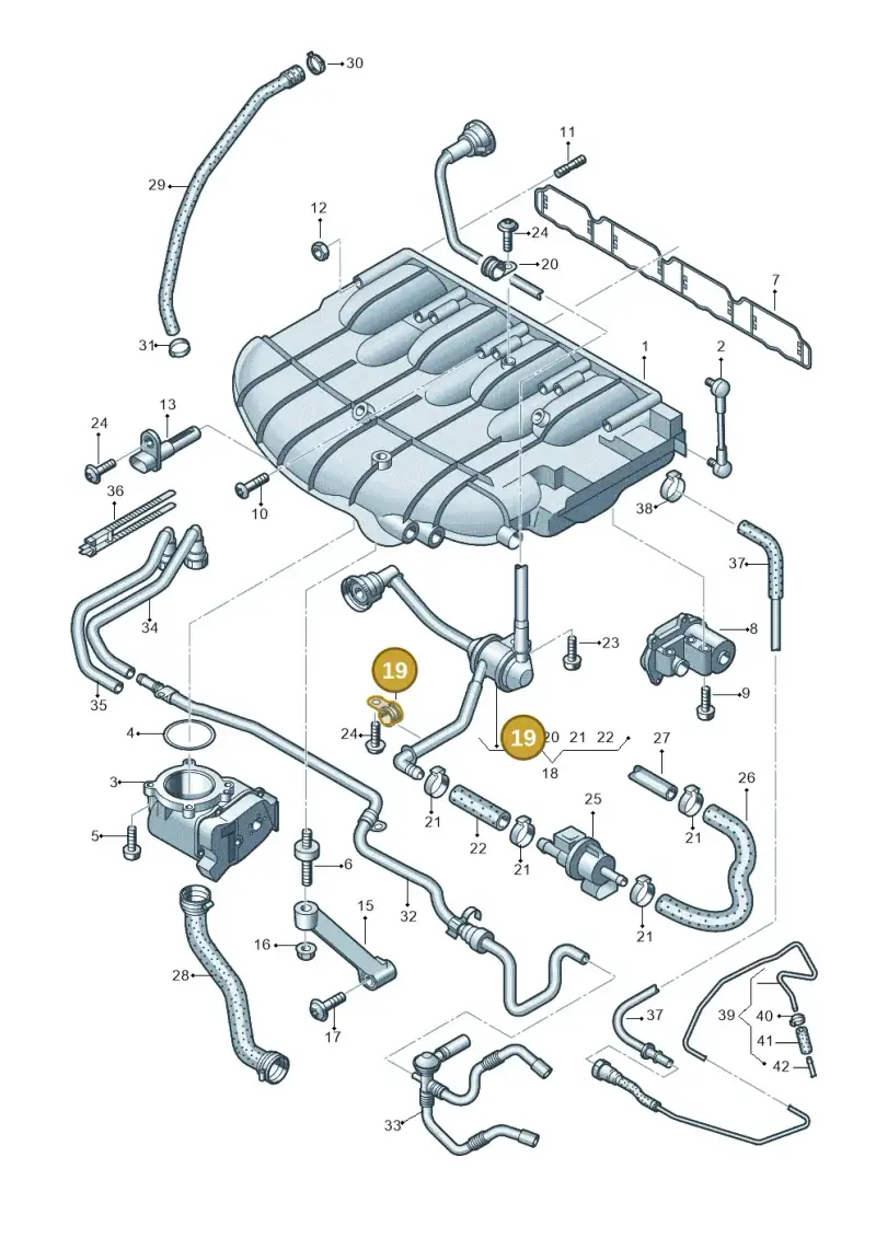 N0206515 — Audi A3/S3/quattro (2005-2007) diagram 412133420, position 19