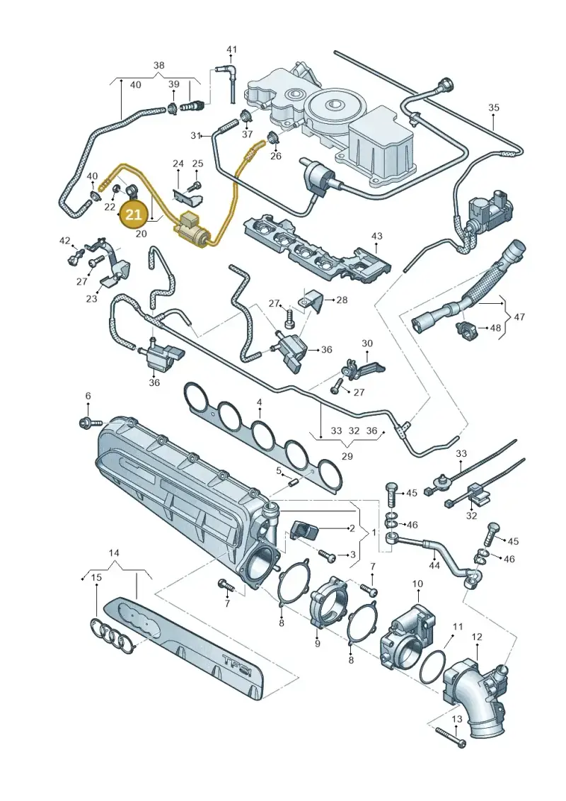 N0206515 — Audi A3 Sportback (2019-2025) diagram 596133632, position 21