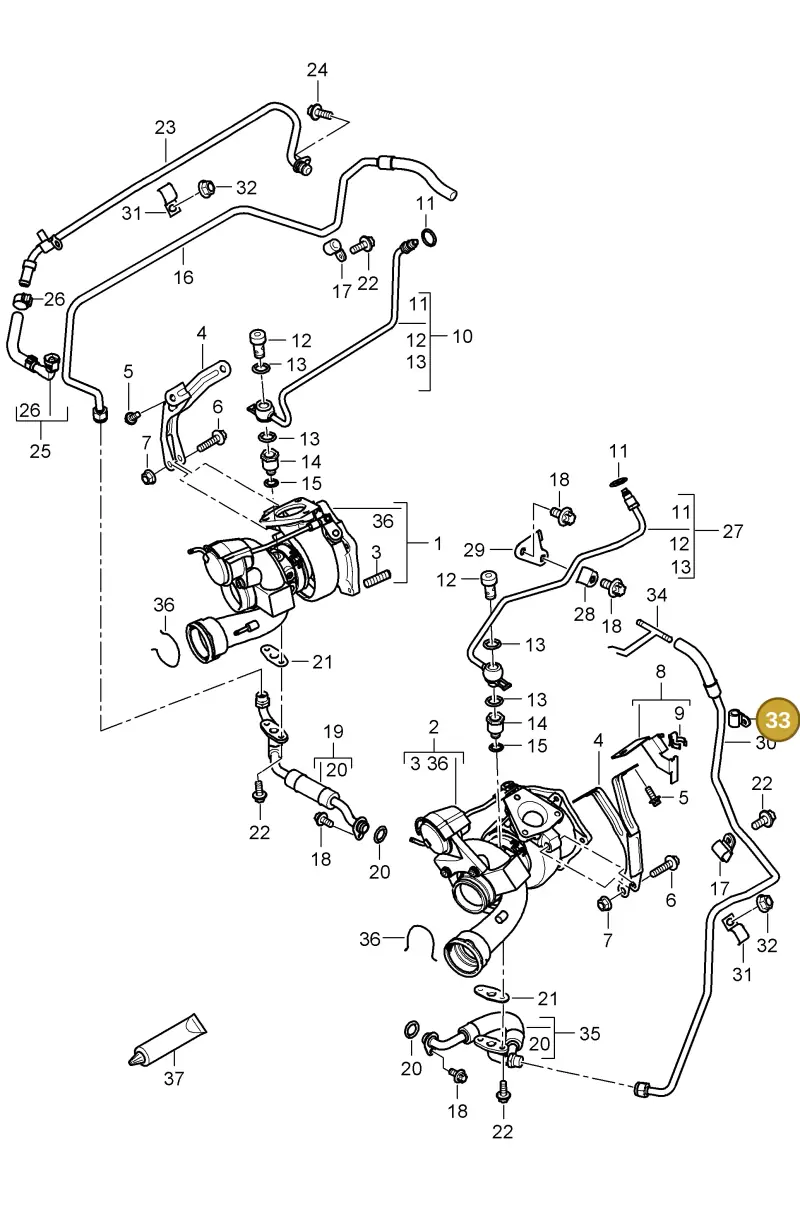 N0206515 — Porsche Cayenne (2007-2010) diagram p31202030, position 33