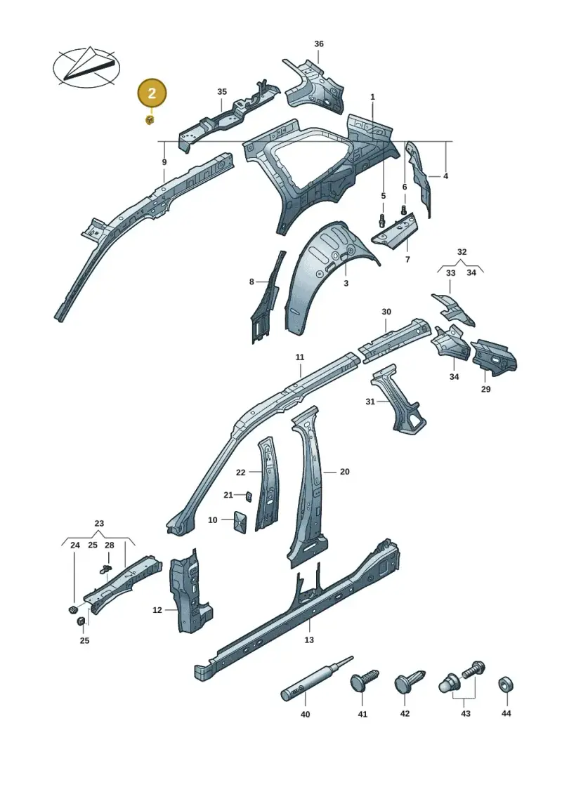 N0211565 — Volkswagen Passat estate (2023-) diagram 3j0809000, position 2