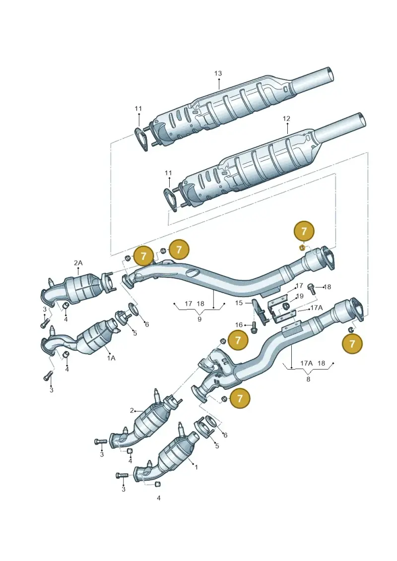 N02214616 — Volkswagen Phaeton 4motion (2010-2016) diagram 258253750, position 7