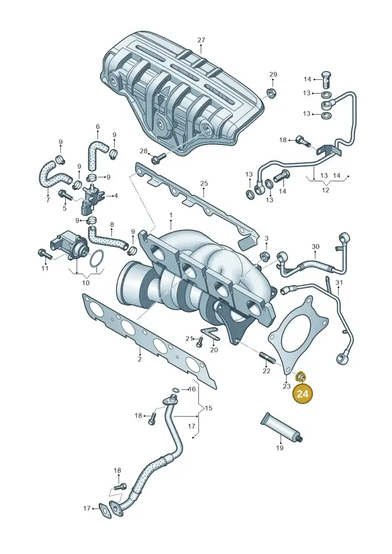N0221464 — Volkswagen Jetta 1.4 (2013-2015) diagram 634145500, position 24