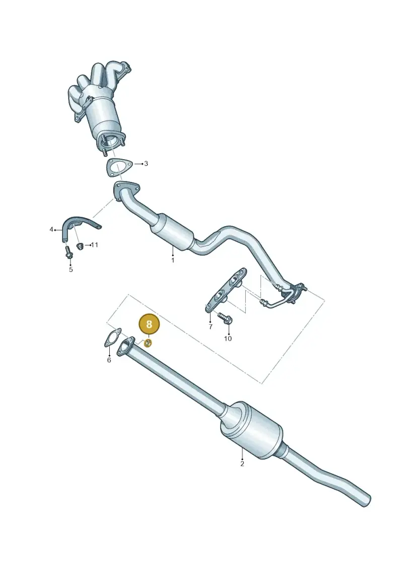N0221464 — Volkswagen Golf (2011-2013) diagram 649253500, position 8