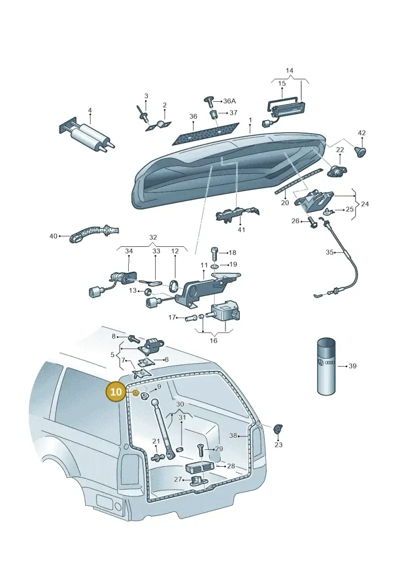 N02214811 — Volkswagen Passat/4Motion/W8 (2000-2002) diagram 226827200, position 10