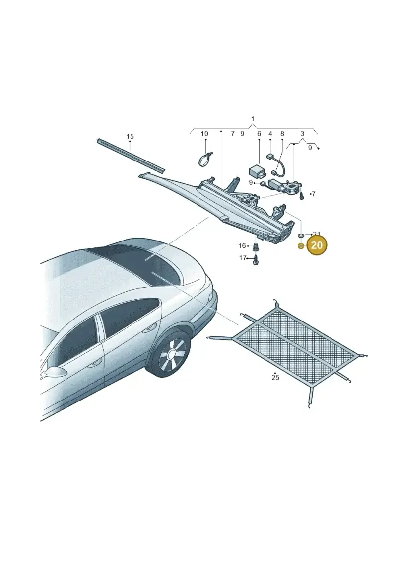 N02214812 — Volkswagen Passat CC (2011-2016) diagram 645861000, position 20