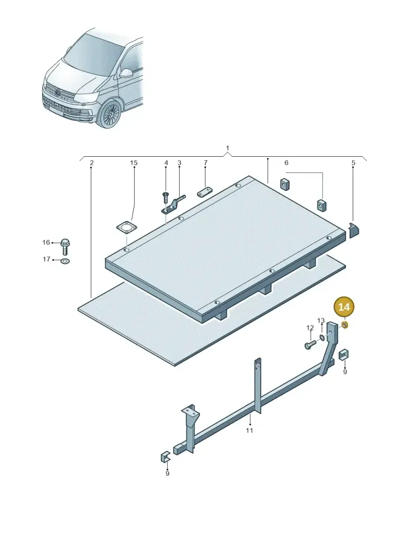 N02214812 — Volkswagen Single-cab transp. (2019-2024) diagram 862804000, position 14