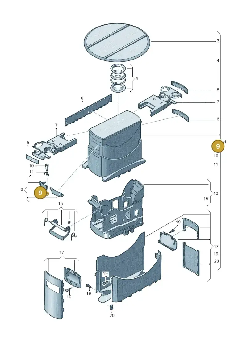 N0221544 — Volkswagen Transport. multivan (2019-2024) diagram 861861210, position 9