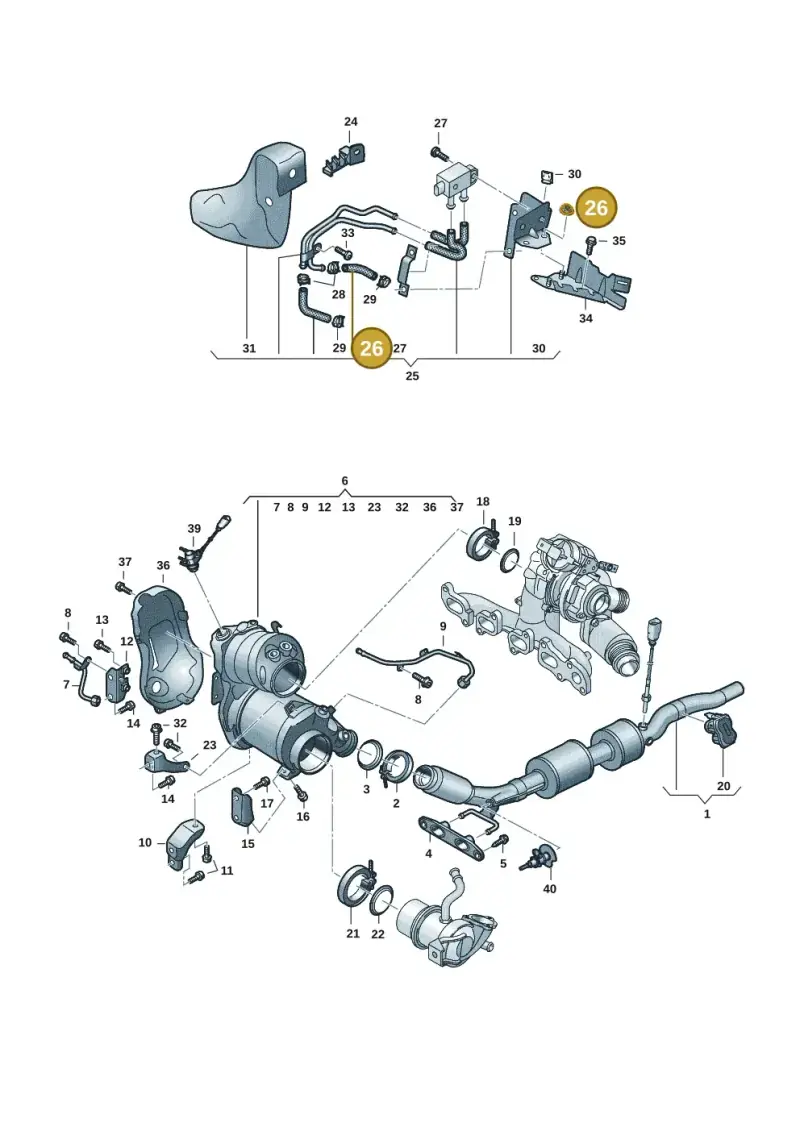 N02300215 — Volkswagen Golf 2.0 BlueMotion (2019-2024) diagram 2ka253050, position 26