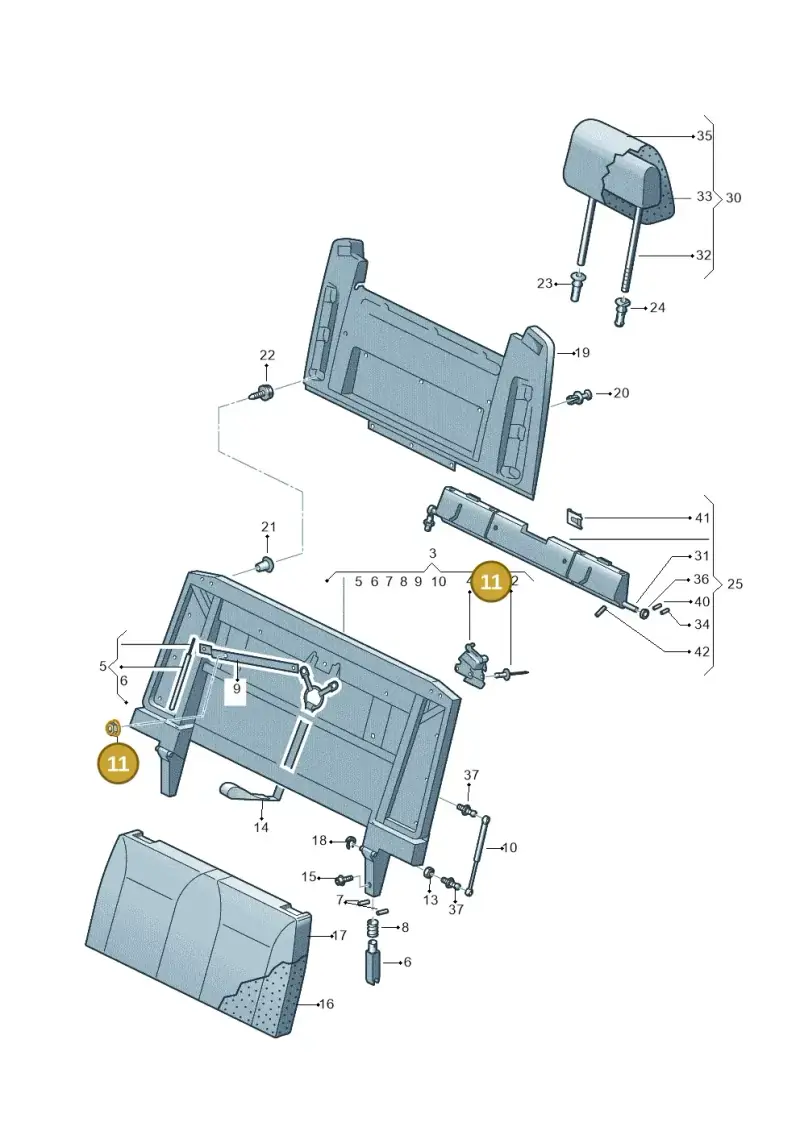 N02300215 — Volkswagen Caravelle (2019-2024) diagram 871067360, position 11