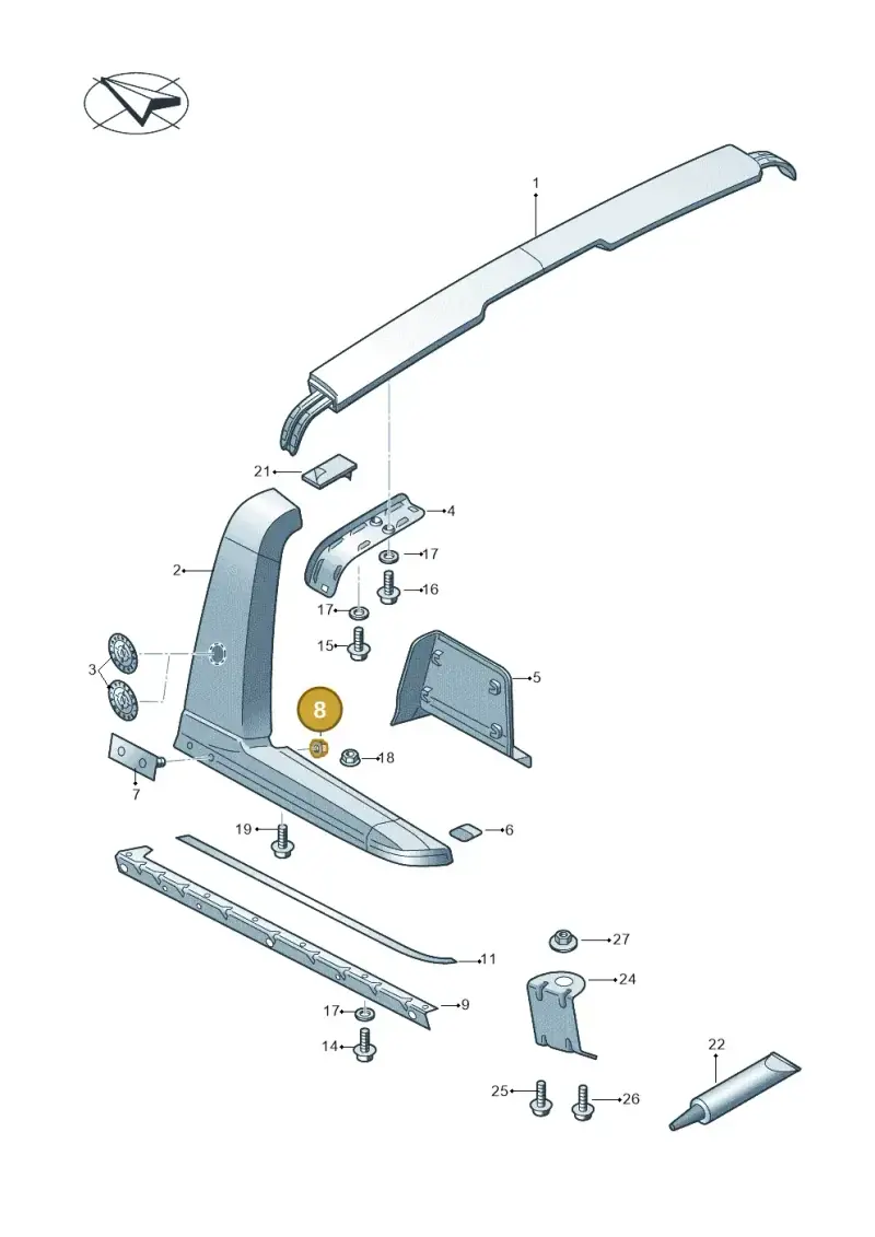 N02300311 — Volkswagen Amarok twin cab (2022-) diagram 894853550, position 8