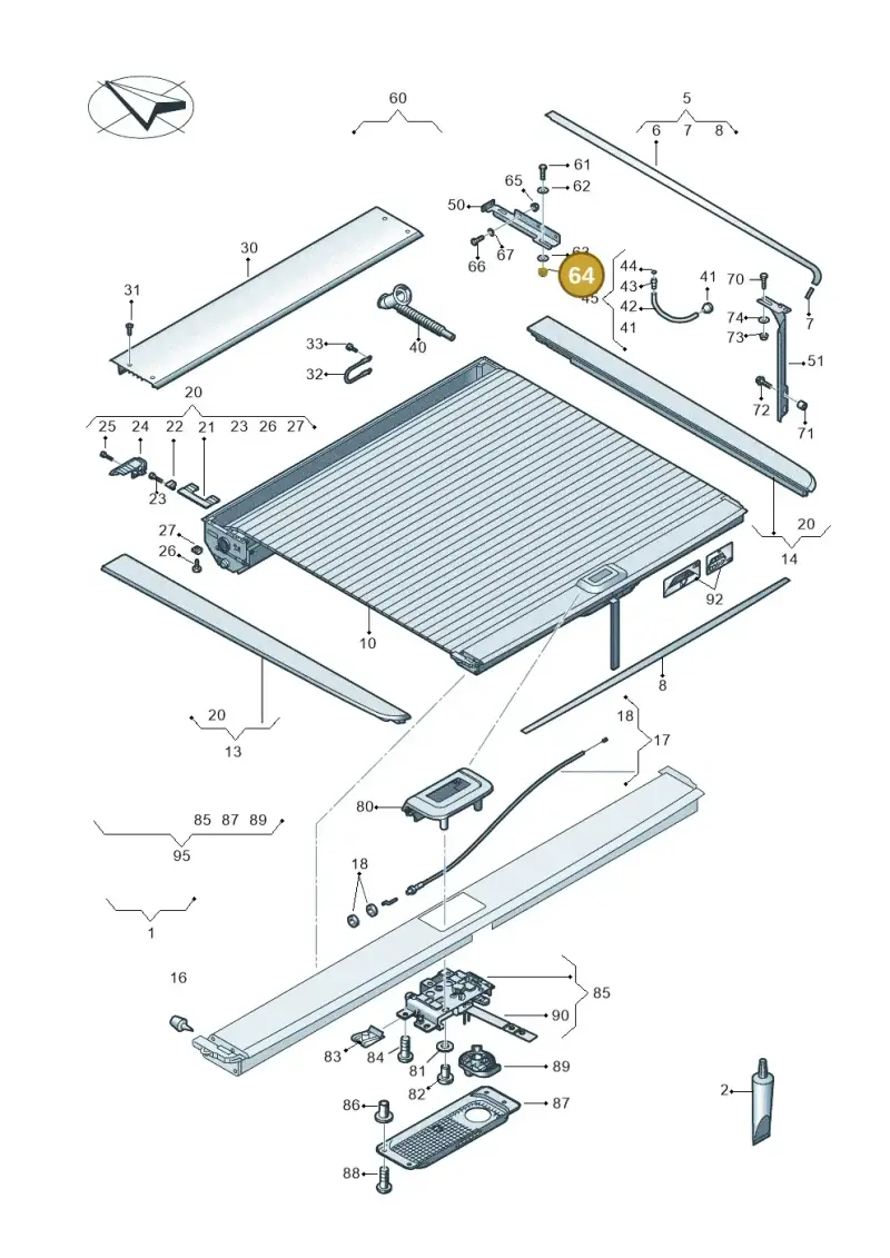 N02300314 — Volkswagen Amarok twin cab (2016-2022) diagram 749860800, position 64