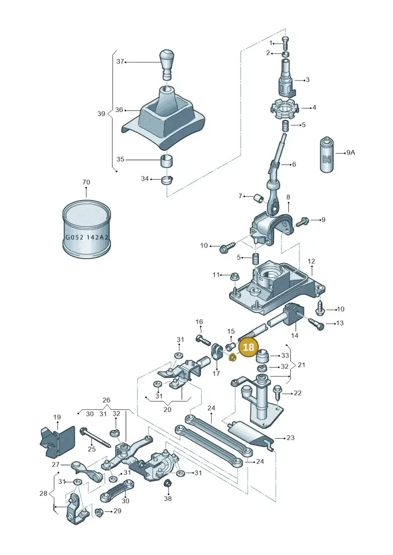 N0230038 — Volkswagen GOLF/VAR./4MOT. A4     02 (2001-2002) diagram 194711200, position 18