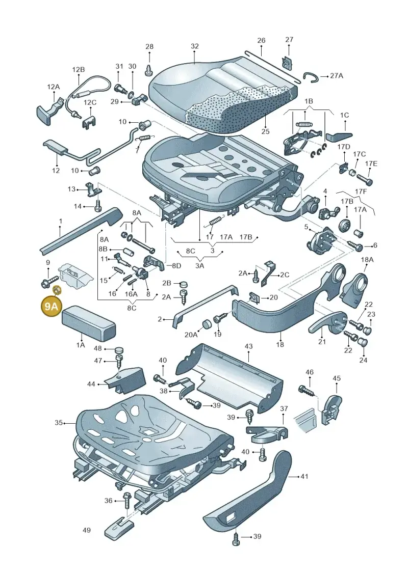N0230038 — Volkswagen PASSAT                 00> (2000-) diagram 195881000, position 9A
