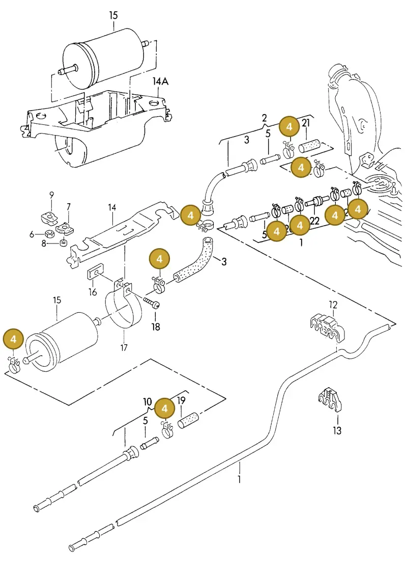 N0241222 — Volkswagen GOLF CABRIO (2002-2002) diagram 121201400, position 4