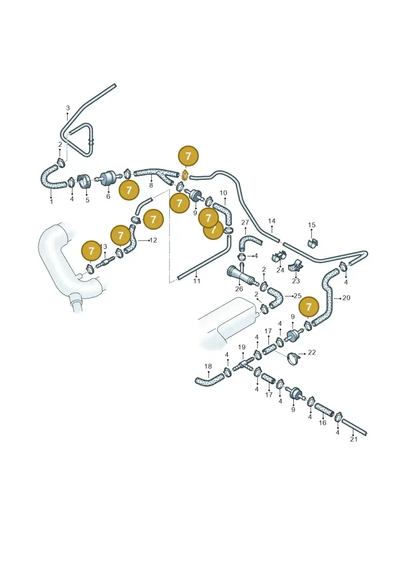 N0241222 — Volkswagen PASSAT/4MOTION/W8 (2002-2005) diagram 157133780, position 7