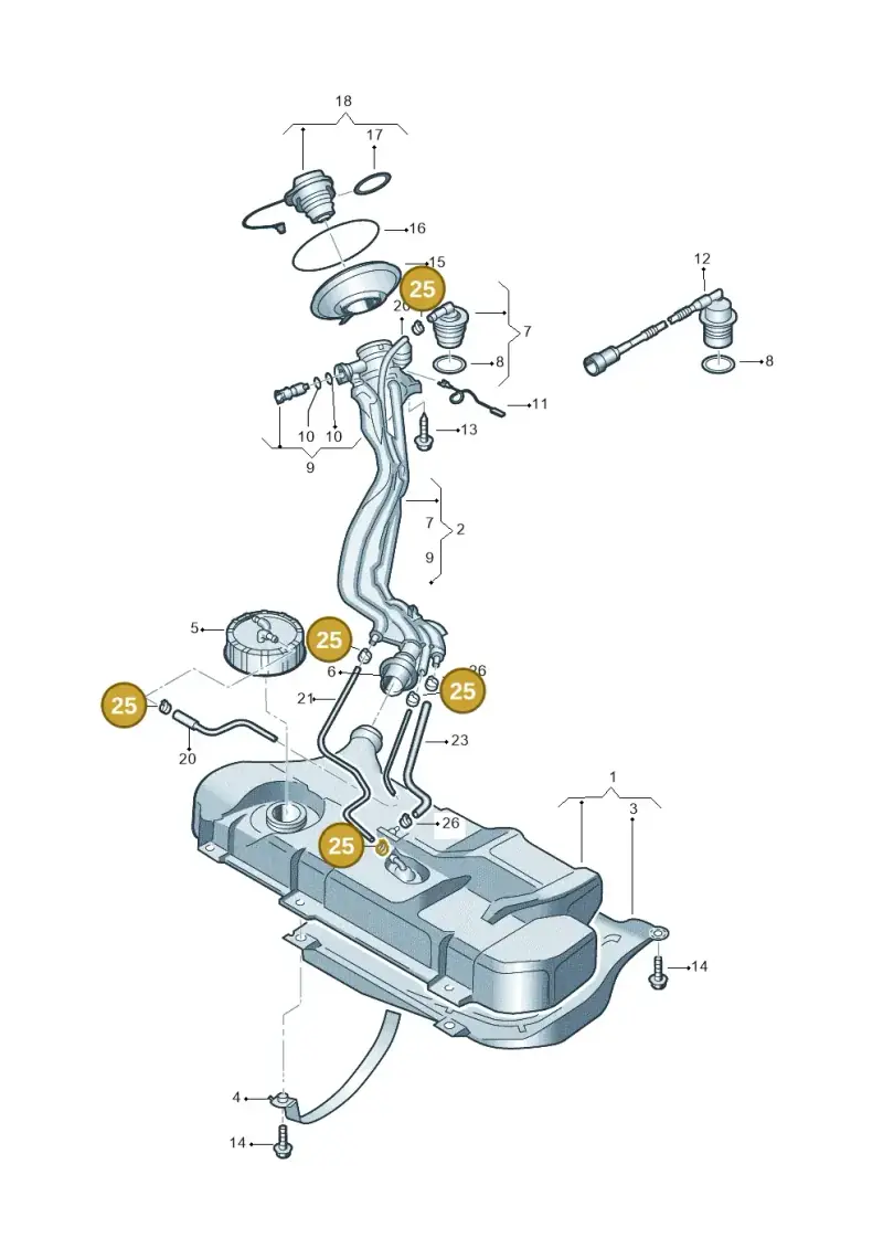 N0241222 — Volkswagen CADDY-KOMBI/KASTENW.   06> (2005-) diagram 158201050, position 25