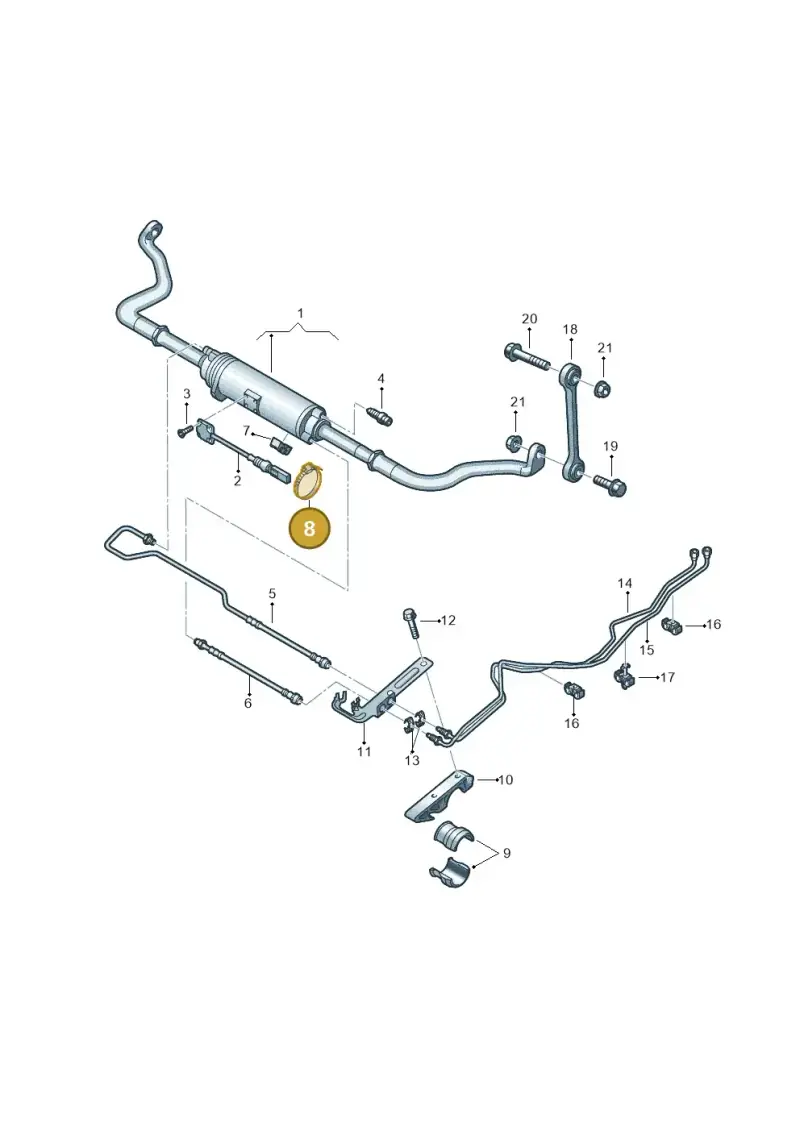 N0245033 — Volkswagen Touareg (2005-2006) diagram 274411100, position 8