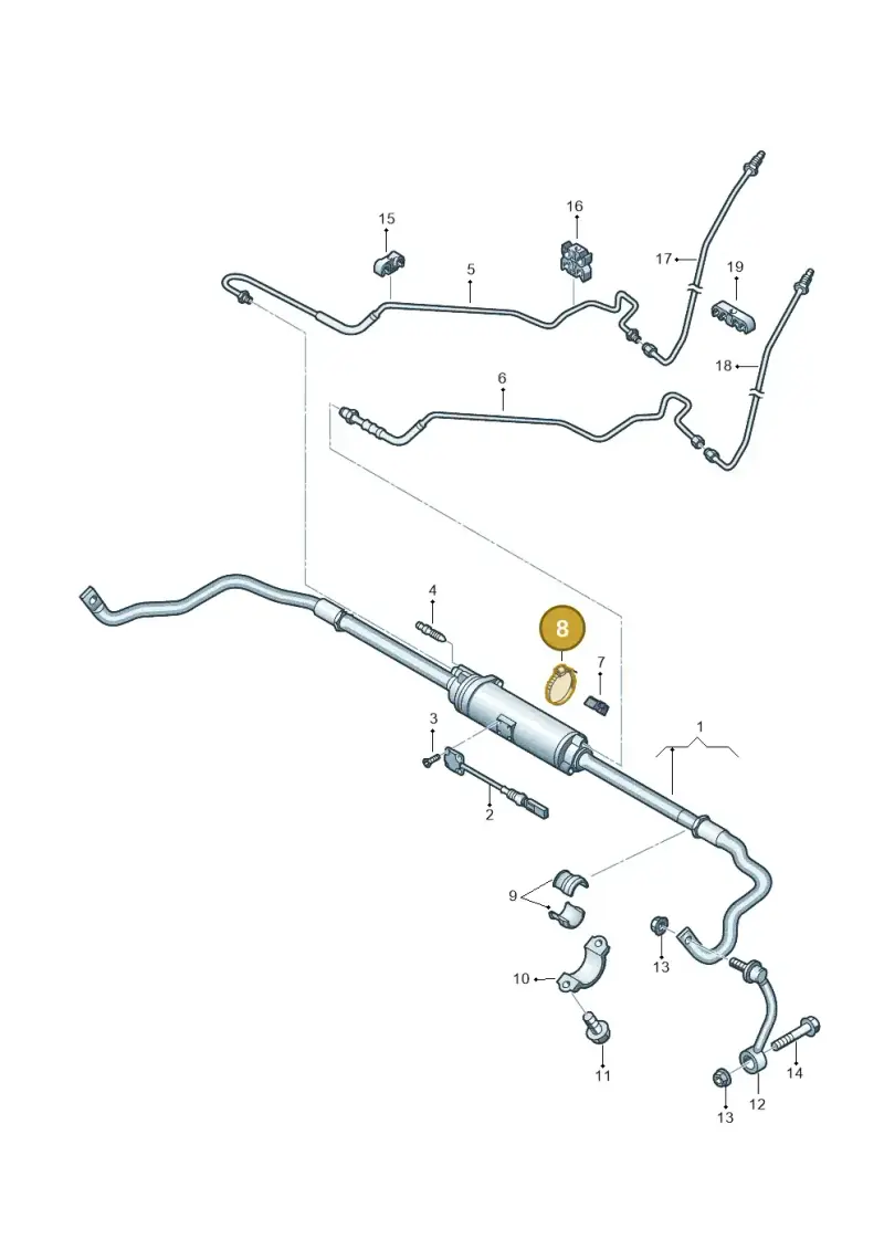 N0245033 — Volkswagen Touareg (2005-2006) diagram 274511100, position 8