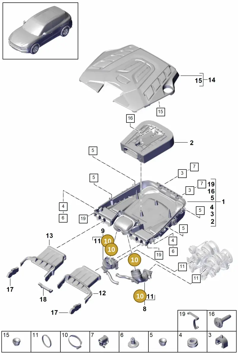 N0245033 — Porsche Cayenne (2017-2023) diagram p51106000, position 10