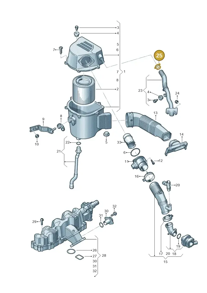 N0245076 — Volkswagen Polo (2012-2014) diagram 672129510, position 25