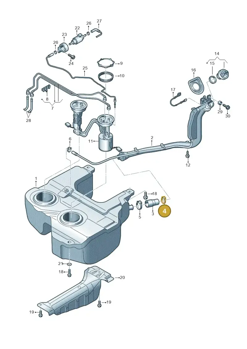 N0245076 — Volkswagen Caddy kombi (2015-2020) diagram 690201700, position 4