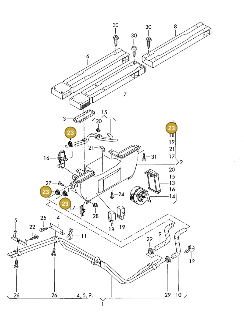 N0245107 — Volkswagen LT, LT 4X4 (2003-2006) diagram 176819400, position 23