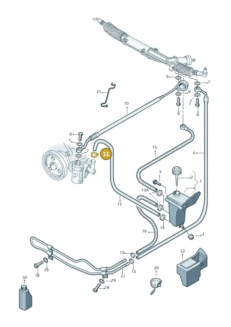 N0245107 — Volkswagen PASSAT/4MOTION/W8 (2002-2005) diagram 404422500, position 11