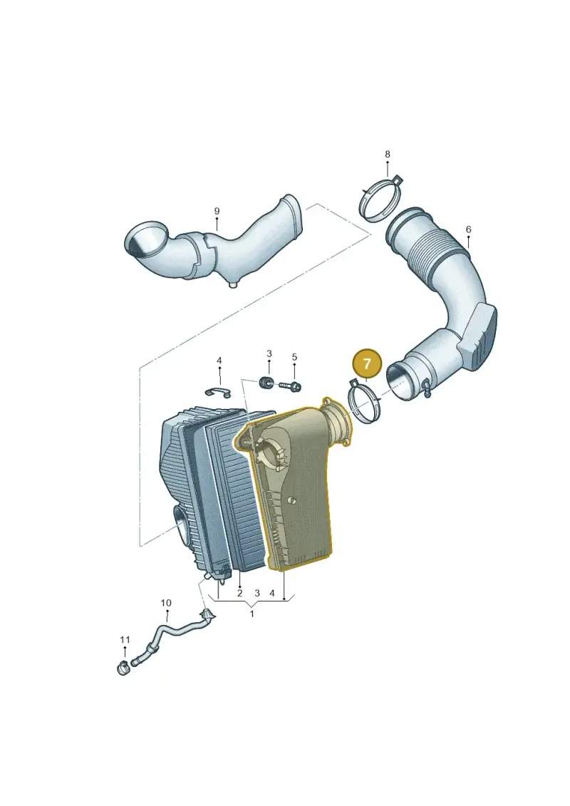N0245133 — Volkswagen Touareg BlueMotion (2014-2018) diagram 693129200, position 7